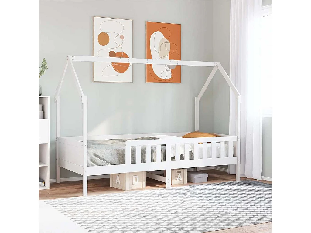 Lit simple | Lit enfant | Cadre de lit d'enfants forme de maison pin 80x200 cm