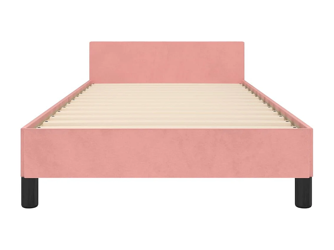 Lit simple | Lit adulte, enfant | Cadre de lit rose 100x200 cm velours