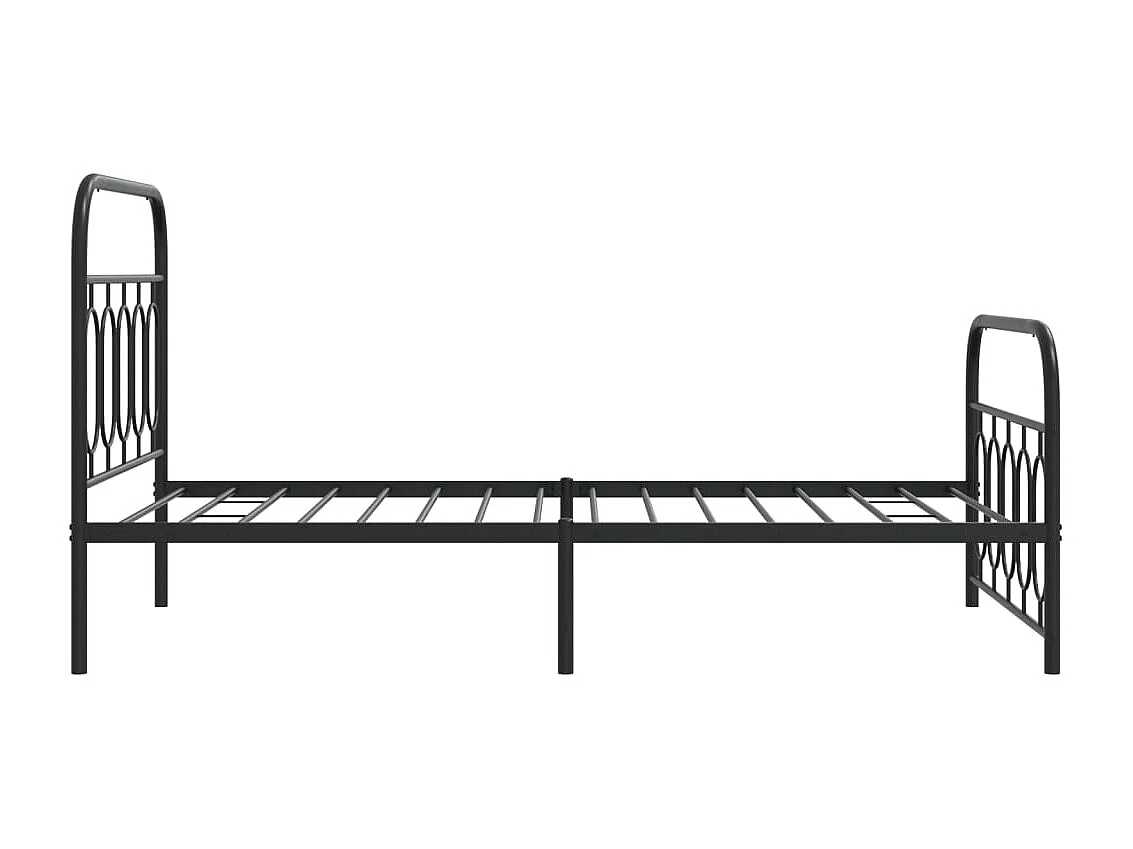 Lit simple | Lit adulte, enfant | Cadre de lit métal avec pied de lit noir 107x203cm