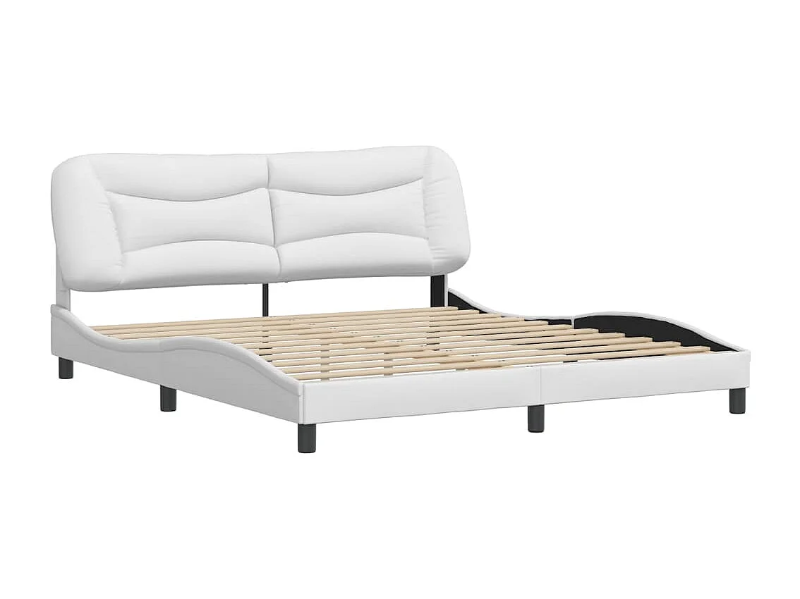 Lit double | Lit adulte | Cadre de lit blanc 180x200 cm similicuir