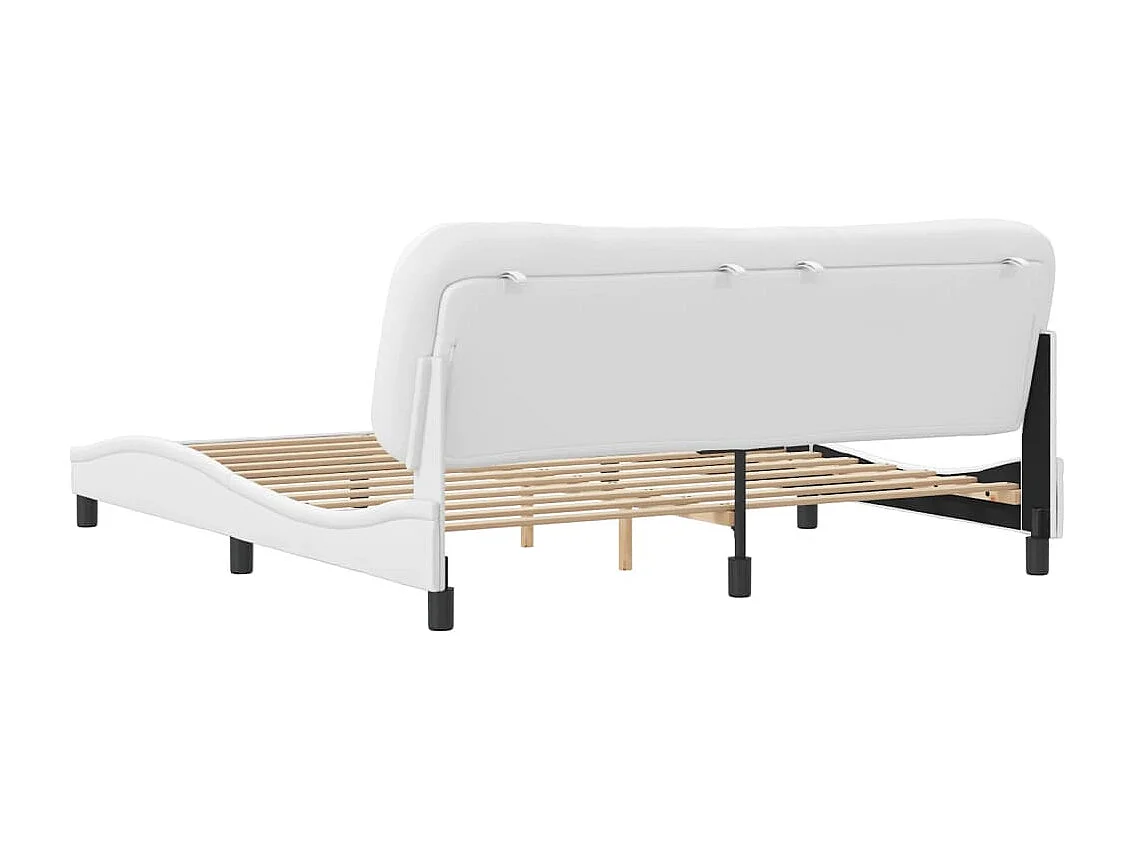 Lit double | Lit adulte | Cadre de lit blanc 180x200 cm similicuir