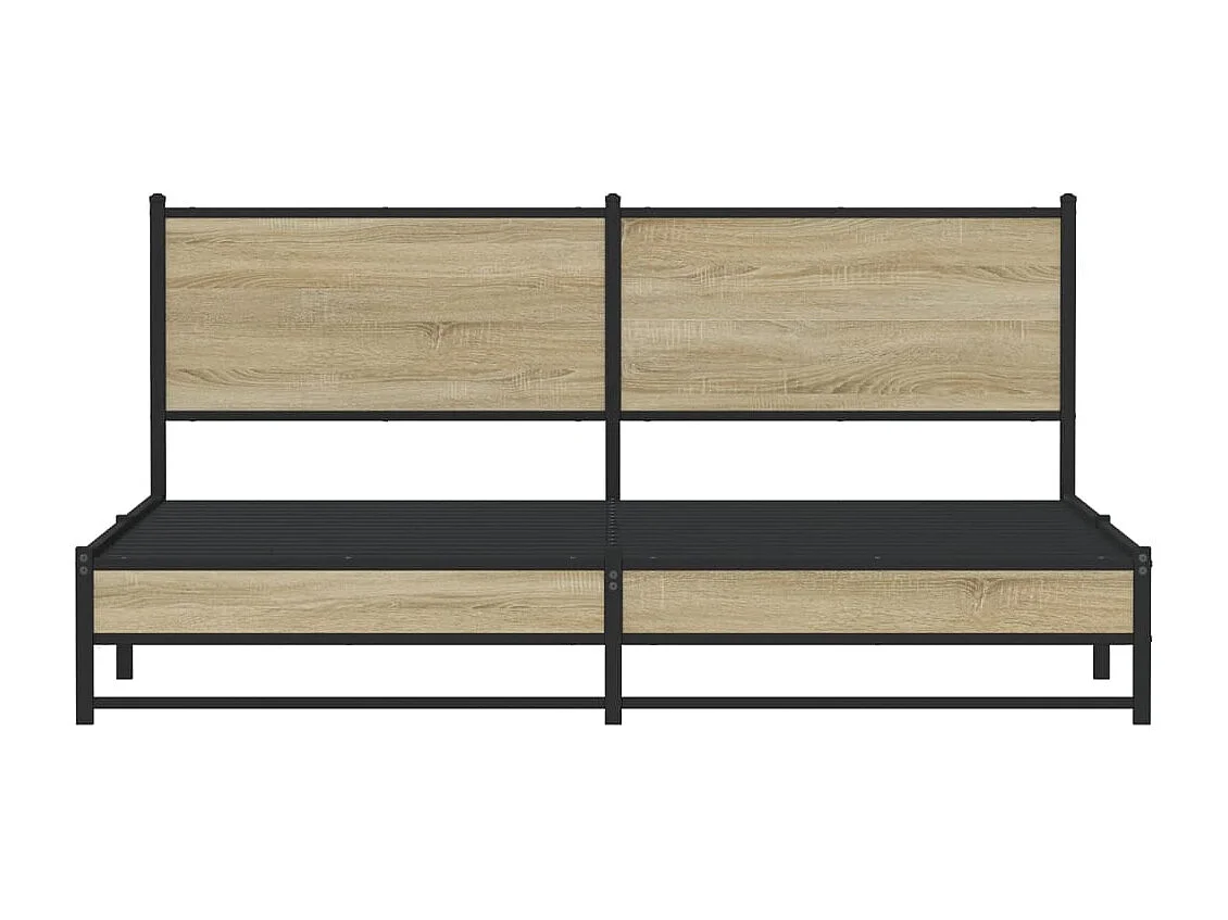 Letto per adulti | Letto matrimoniale | Giroletto senza Materaso in Metallo Rovere Sonoma 183x213 cm
