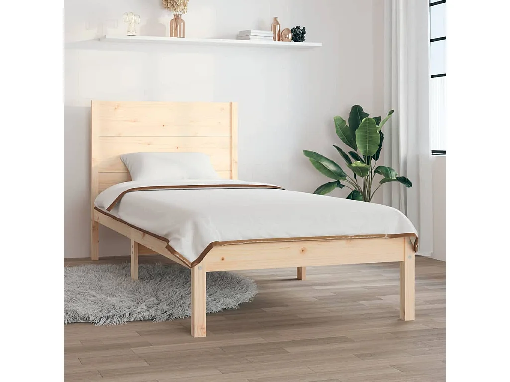 Lit simple | Lit adulte, enfant | Cadre de lit 90x190 cm bois massif