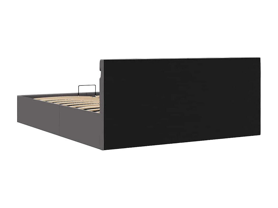 Lit double | Lit adulte | Cadre de lit à rangement avec LED gris similicuir 160x200 cm