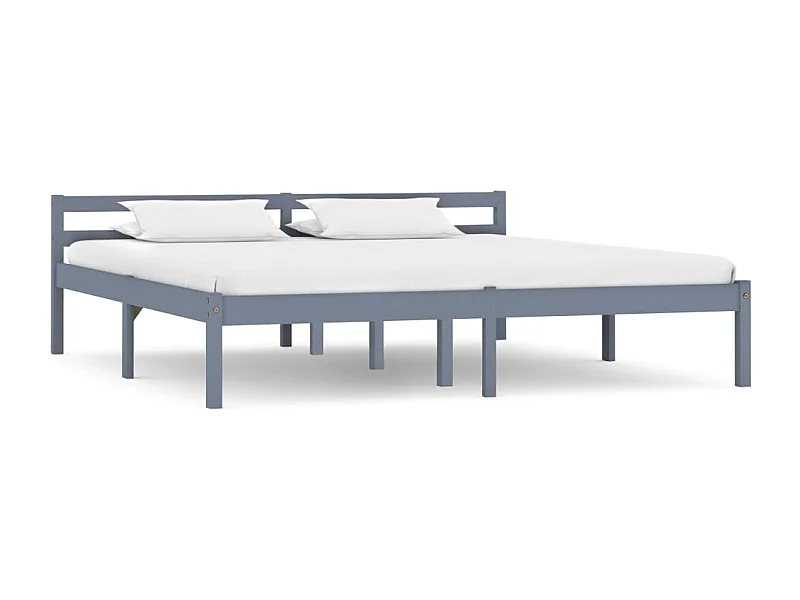 Lit double | Lit adulte | Cadre de lit gris bois massif de pin 160x200 cm