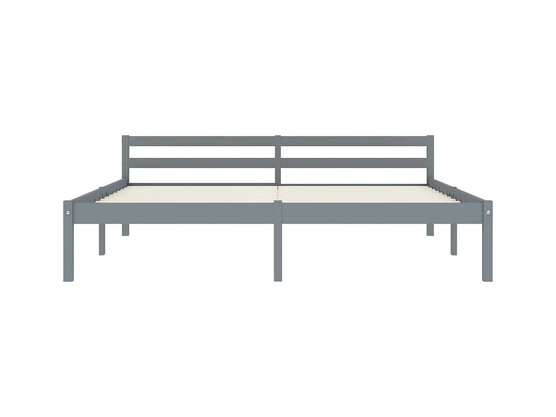 Lit double | Lit adulte | Cadre de lit gris bois massif de pin 160x200 cm