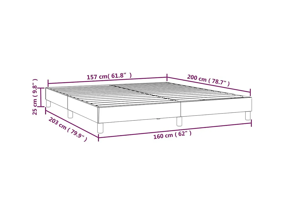 Lit double | Lit adulte | Cadre de lit taupe 160x200 cm tissu
