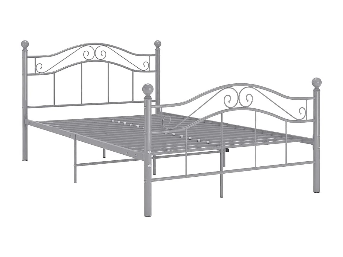 Lit simple | Lit adulte, enfant | Cadre de lit gris métal 120x200 cm