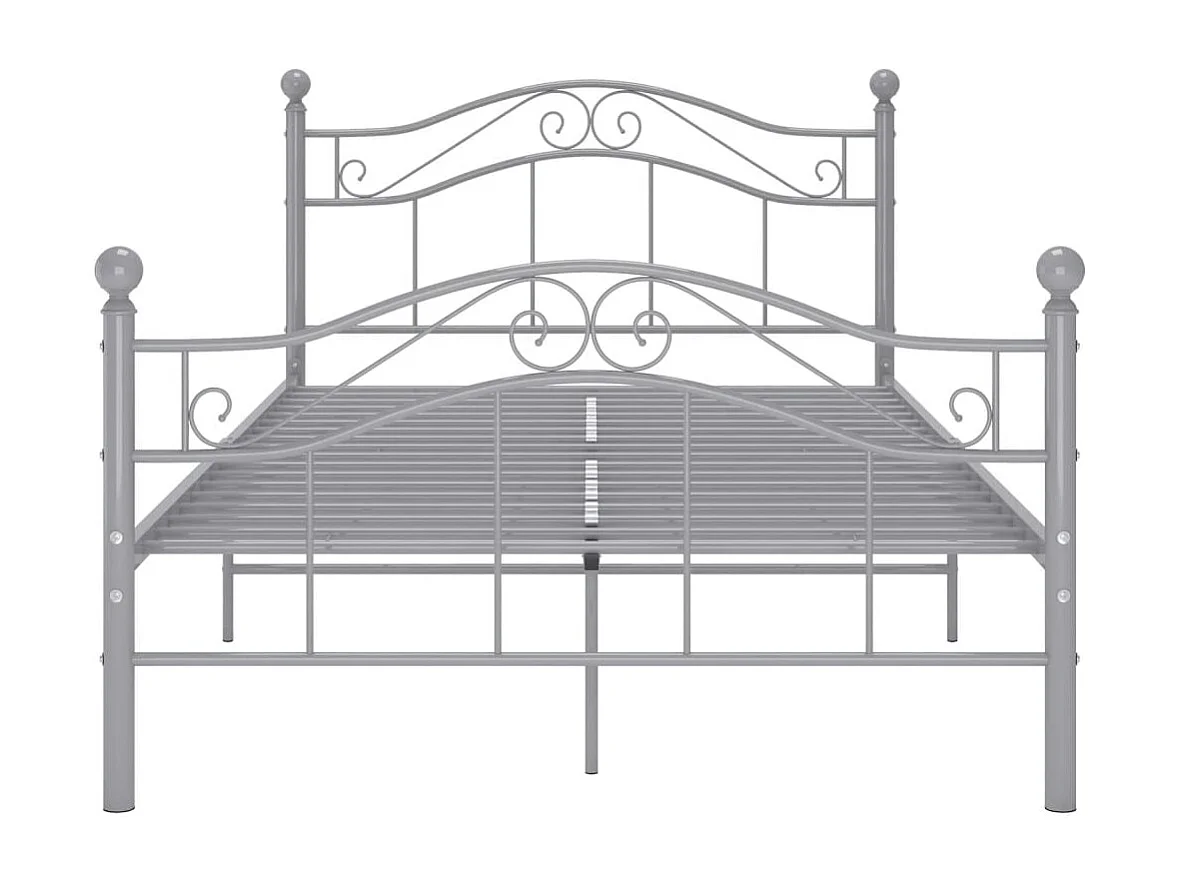 Lit simple | Lit adulte, enfant | Cadre de lit gris métal 120x200 cm