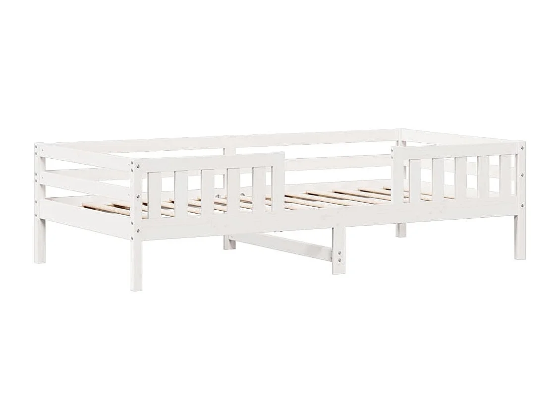 Lit simple | Lit adulte, enfant | Cadre de lit blanc 90x190 cm bois de pin massif