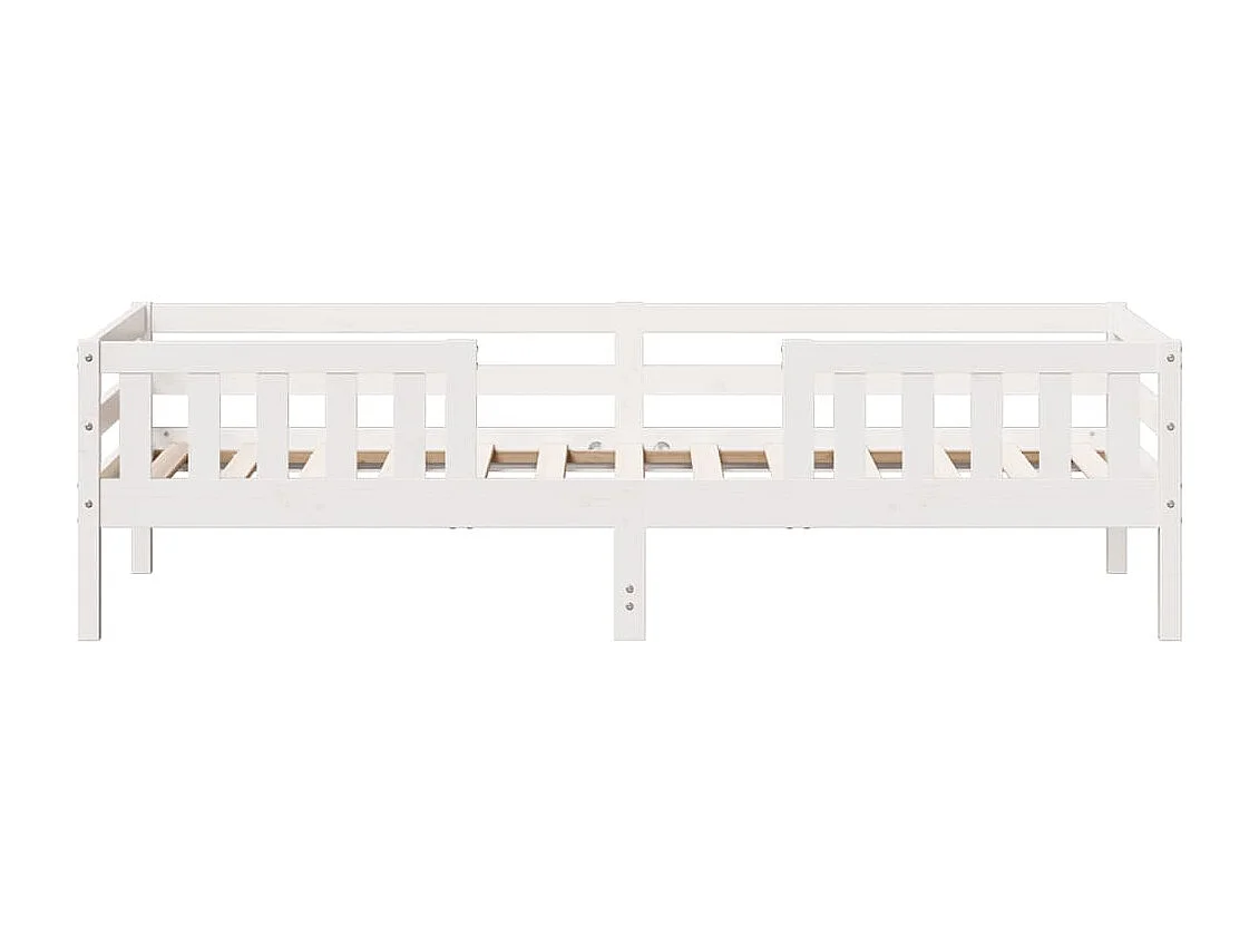 Lit simple | Lit adulte, enfant | Cadre de lit blanc 90x190 cm bois de pin massif