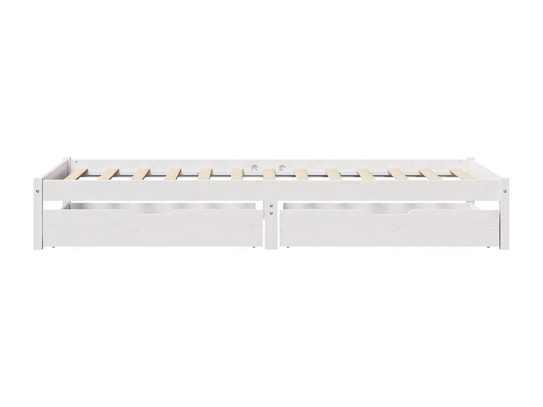 Bedframe | Eenpersoonsbed zonder matras massief grenenhout wit 90x200 cm