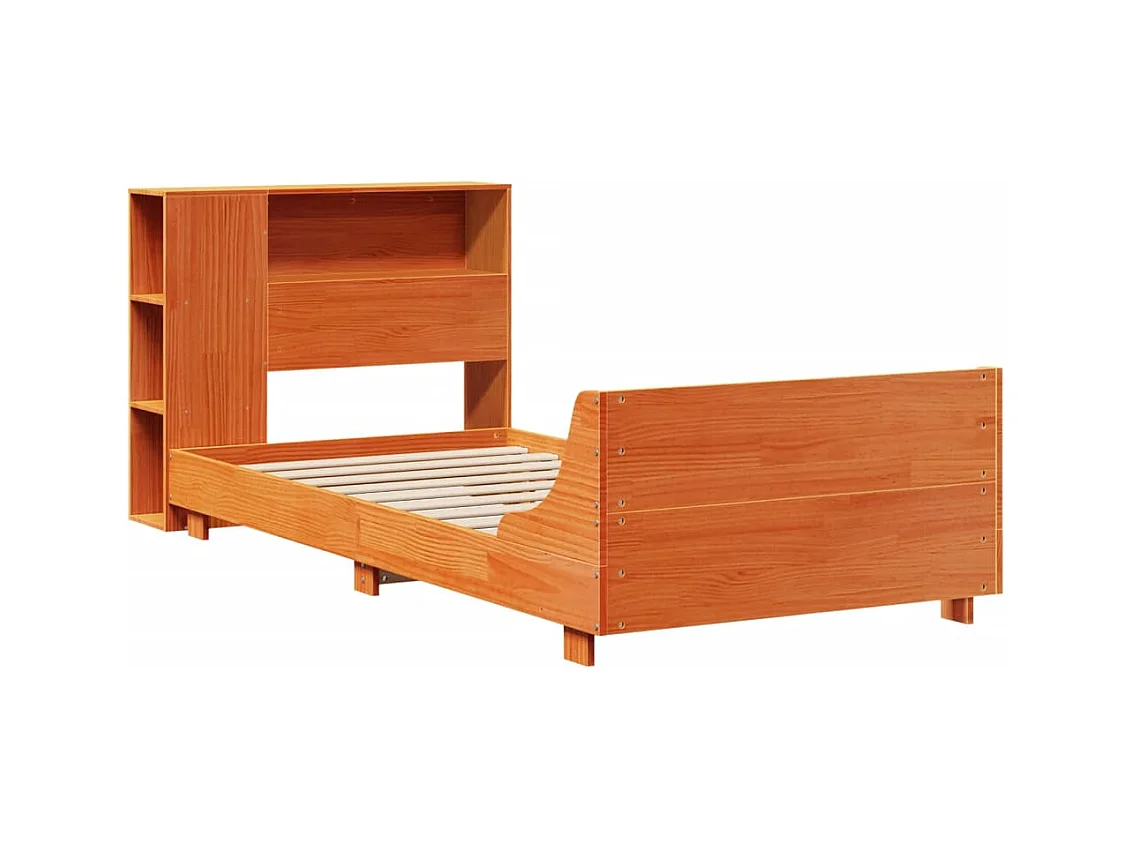 Letto per adulti | Letto singolo | Giroletto senza Materasso Marrone Cera 100x200 cm Legno di Pino