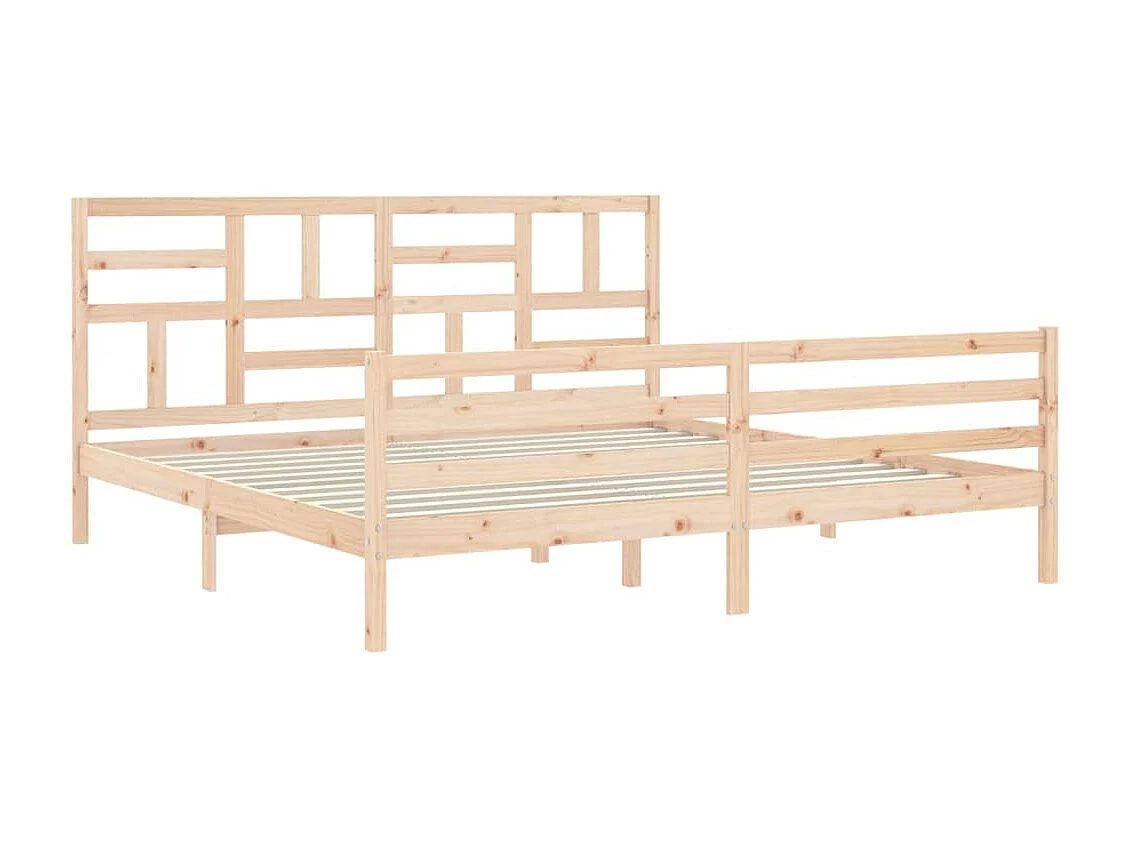 Letto per adulti | Letto matrimoniale | Giroletto con Testiera 200x200 cm in Legno Massello