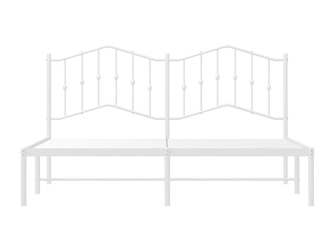 Lit double | Lit adulte | Cadre de lit métal et tête de lit blanc 180x200 cm
