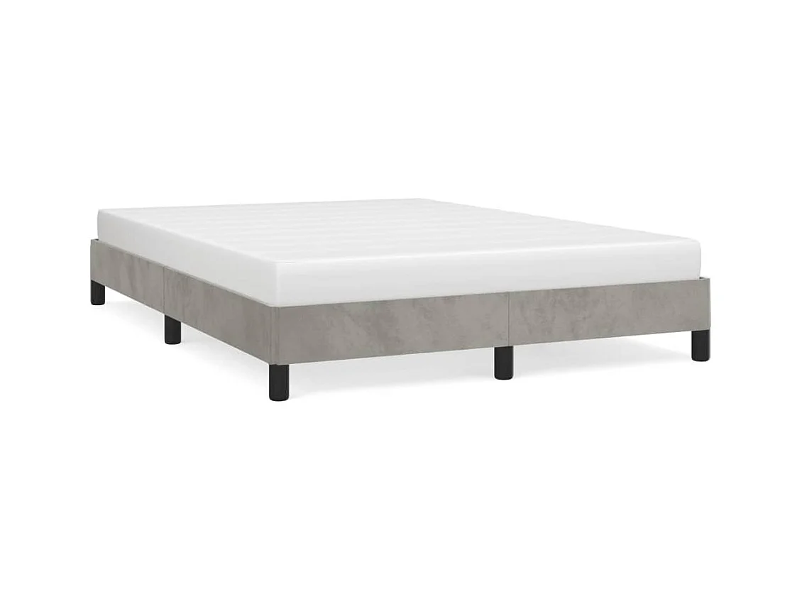 Lit double | Lit adulte | Cadre de lit gris clair 140x190 cm velours