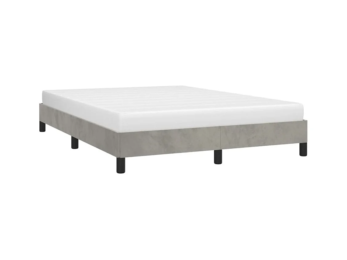 Lit double | Lit adulte | Cadre de lit gris clair 140x190 cm velours