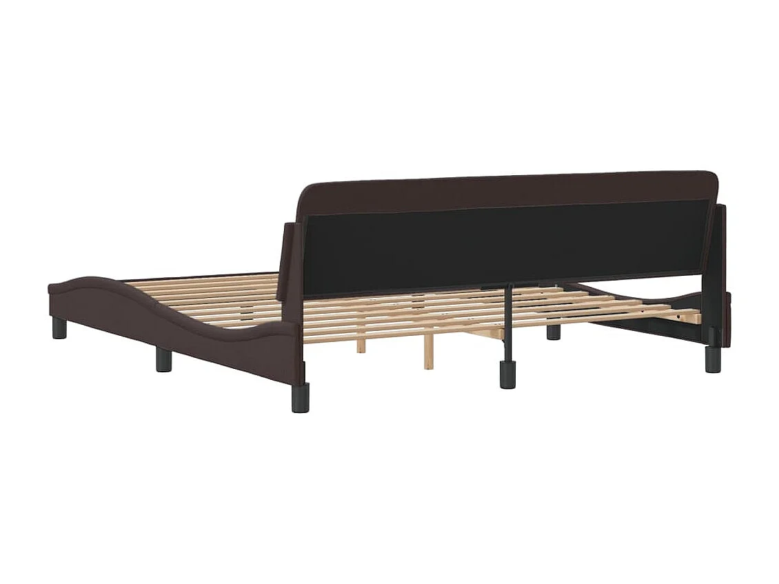 Lit double | Lit adulte | Cadre de lit marron foncé 180x200 cm tissu