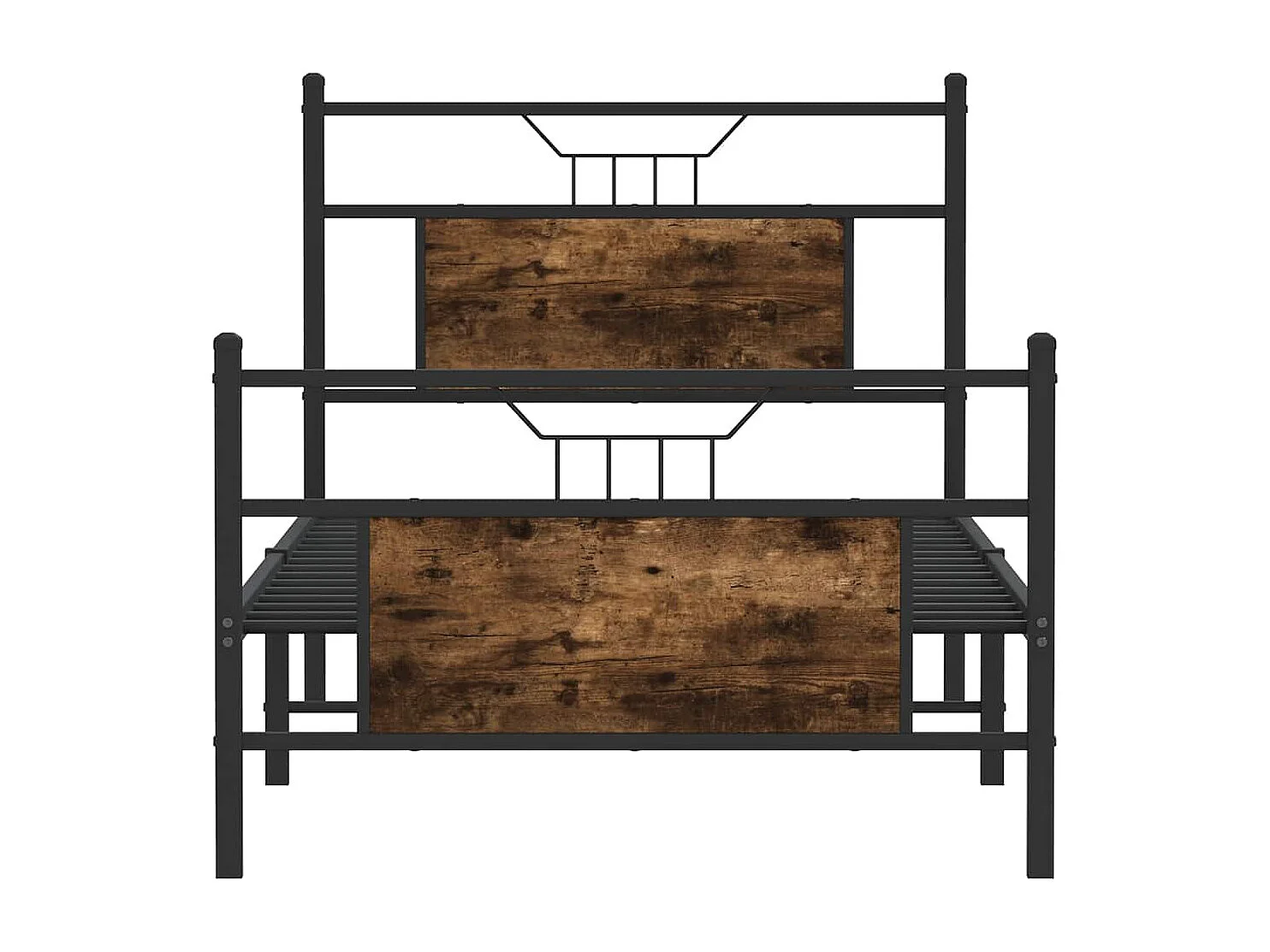 Letto per adulti | Letto singolo | Giroletto senza Materasso Rovere Fumo 90x200 cm in Truciolato