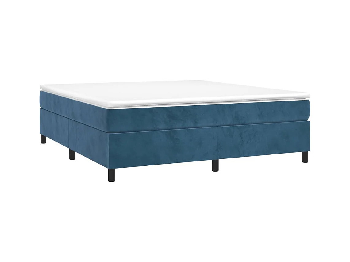Lit double | Lit adulte | Cadre de lit bleu foncé 180x200 cm velours