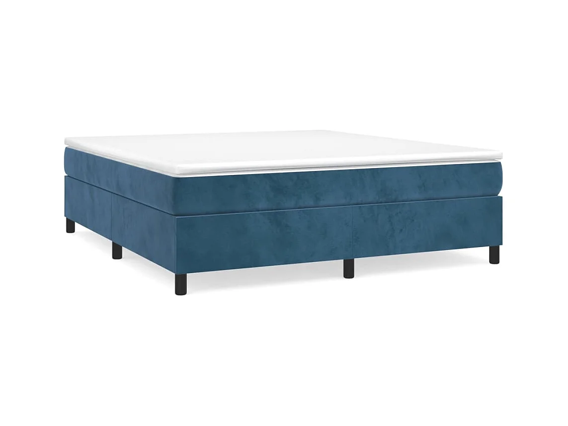 Lit double | Lit adulte | Cadre de lit bleu foncé 180x200 cm velours