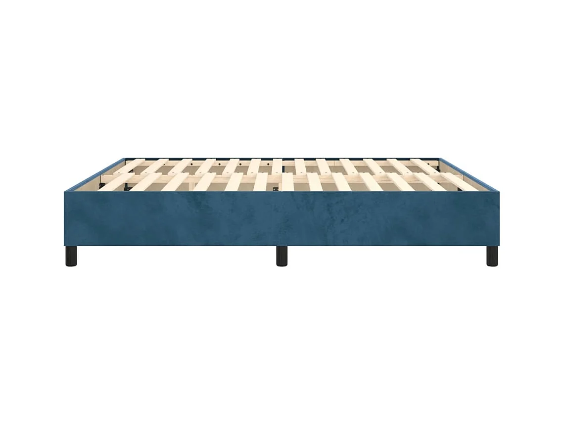 Lit double | Lit adulte | Cadre de lit bleu foncé 180x200 cm velours