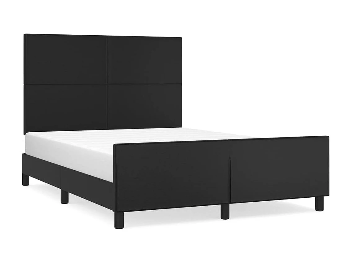Lit double | Lit adulte | Cadre de lit noir 140x190 cm similicuir