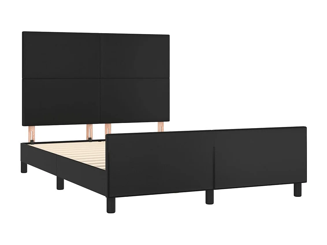 Lit double | Lit adulte | Cadre de lit noir 140x190 cm similicuir