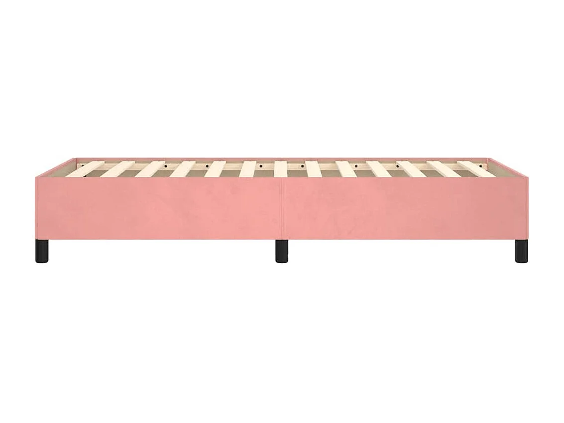 Lit simple | Lit adulte, enfant | Cadre de lit rose 90x200 cm velours
