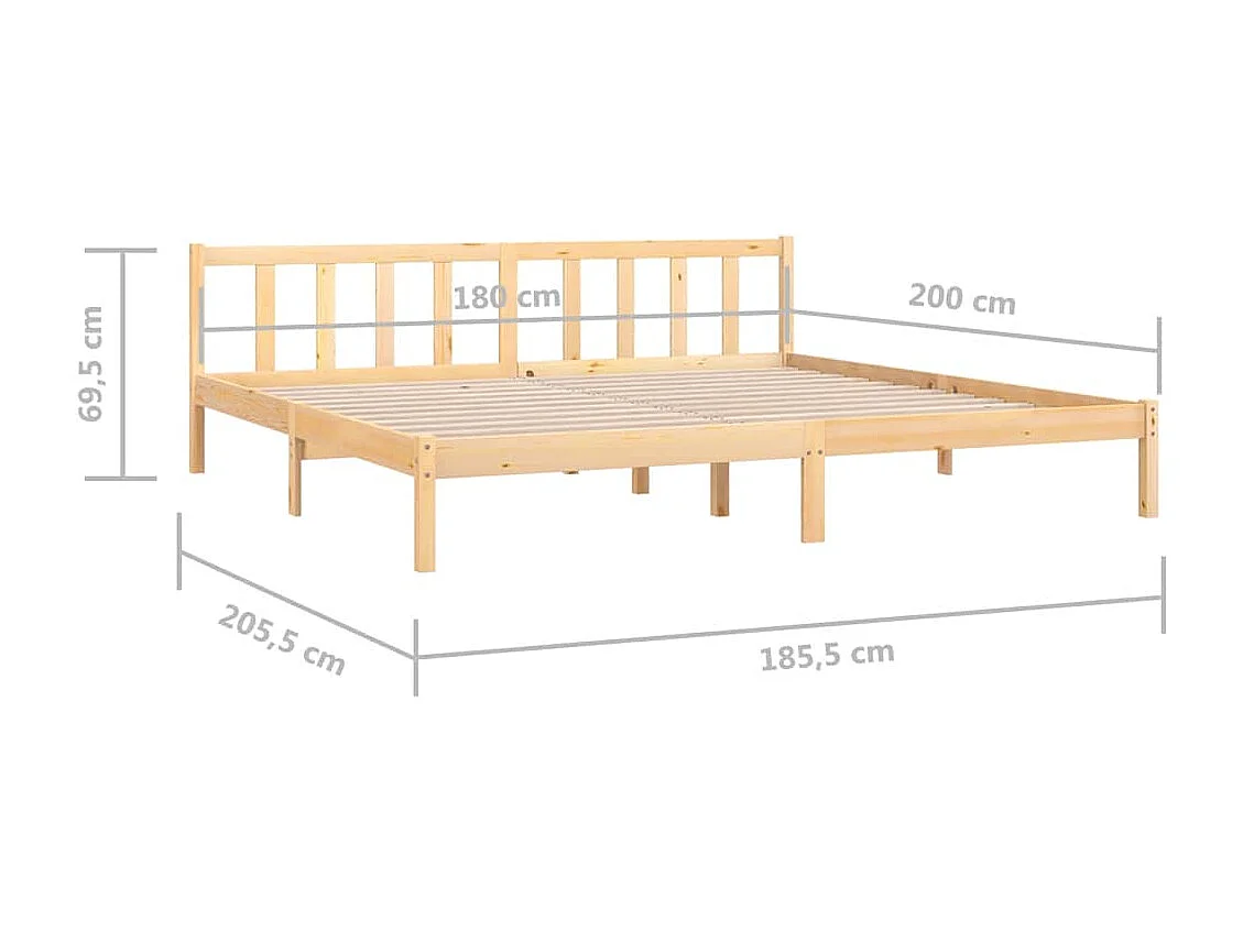 Lit double | Lit adulte | Cadre de lit bois massif 180x200 cm