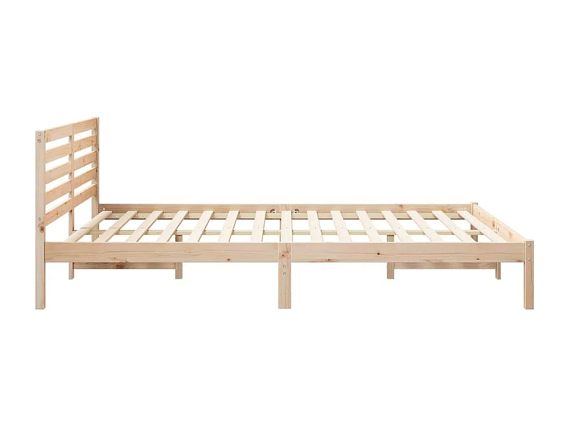Lit double | Lit adulte | Cadre de lit Marron 160x210 cm Bois massif en pin