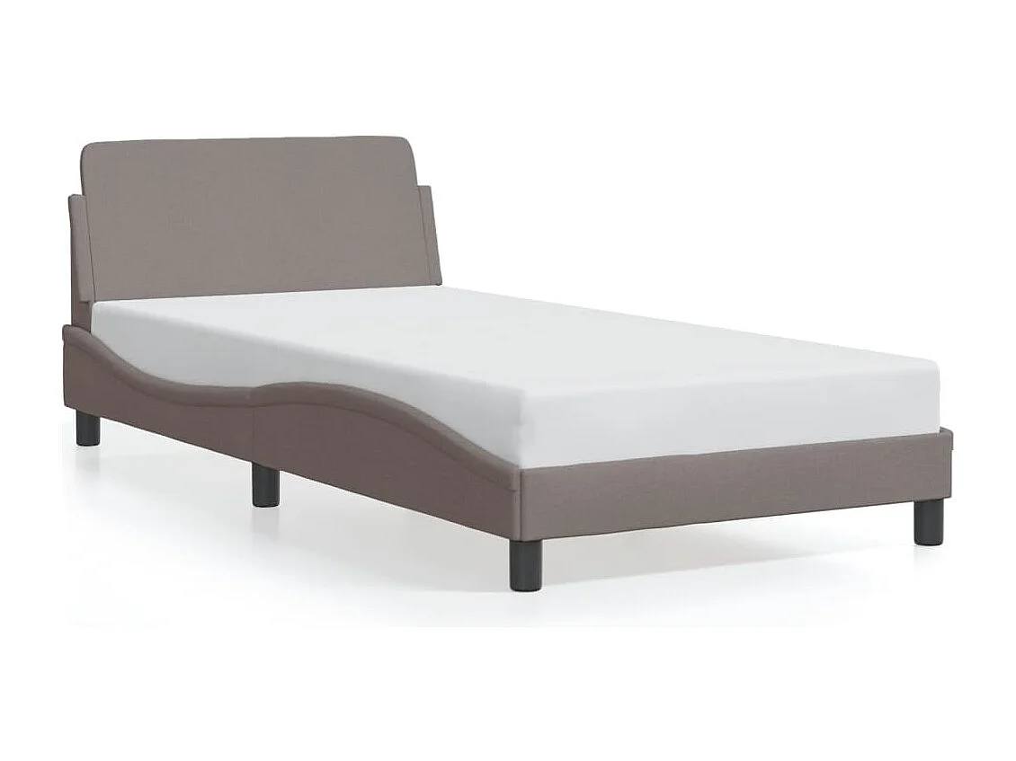Lit simple | Lit adulte, enfant | Cadre de lit taupe 100x200 cm tissu