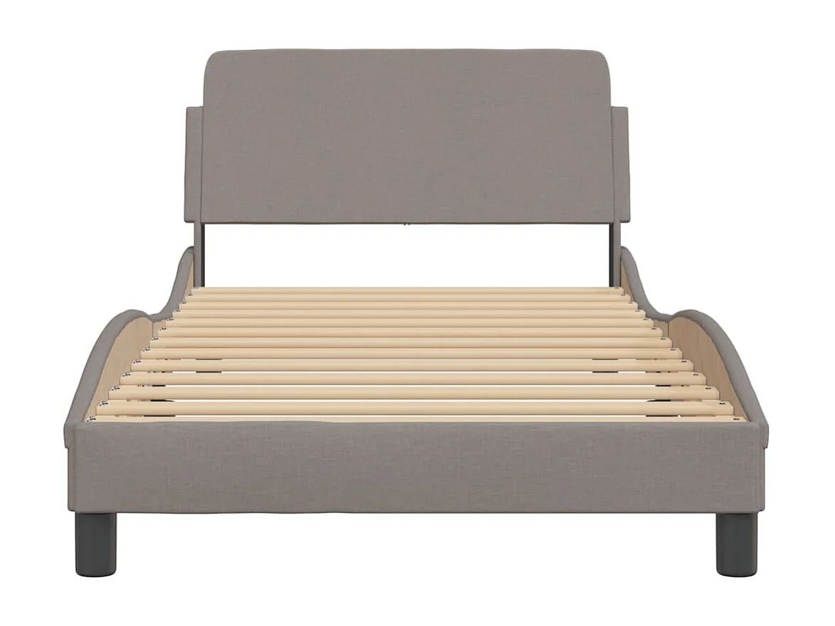 Lit simple | Lit adulte, enfant | Cadre de lit taupe 100x200 cm tissu