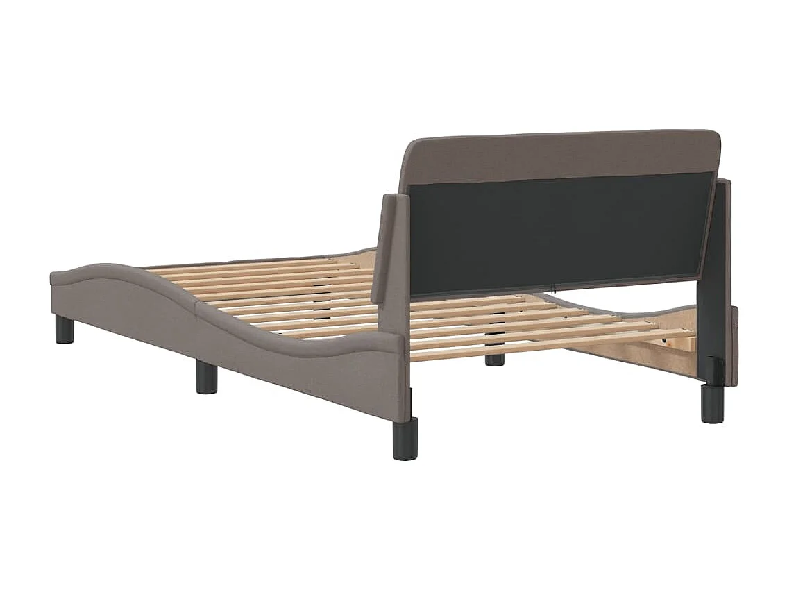 Lit simple | Lit adulte, enfant | Cadre de lit taupe 100x200 cm tissu