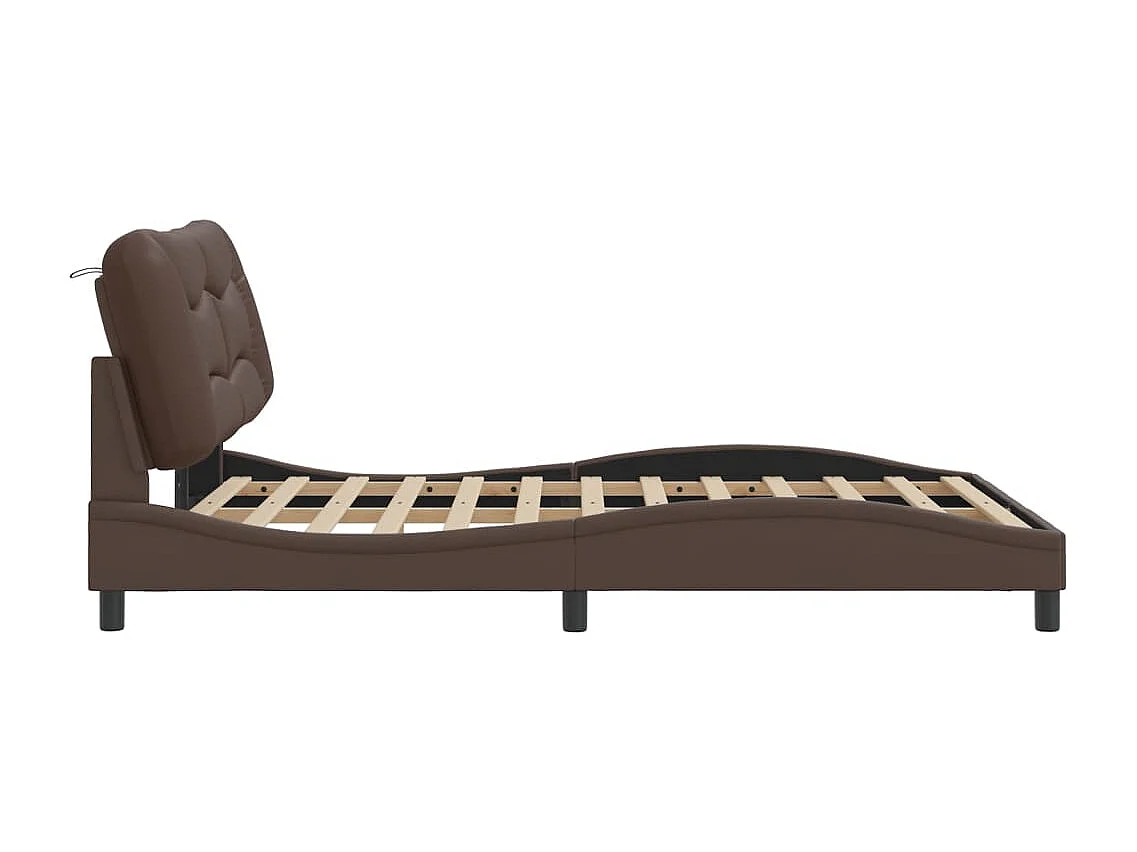Lit double | Lit adulte | Cadre de lit marron 140x190 cm similicuir