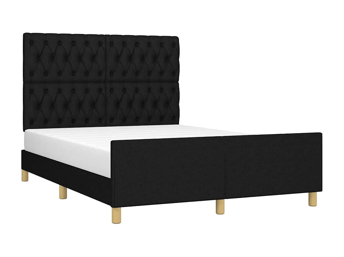 Lit double | Lit adulte | Cadre de lit noir 140x190 cm tissu