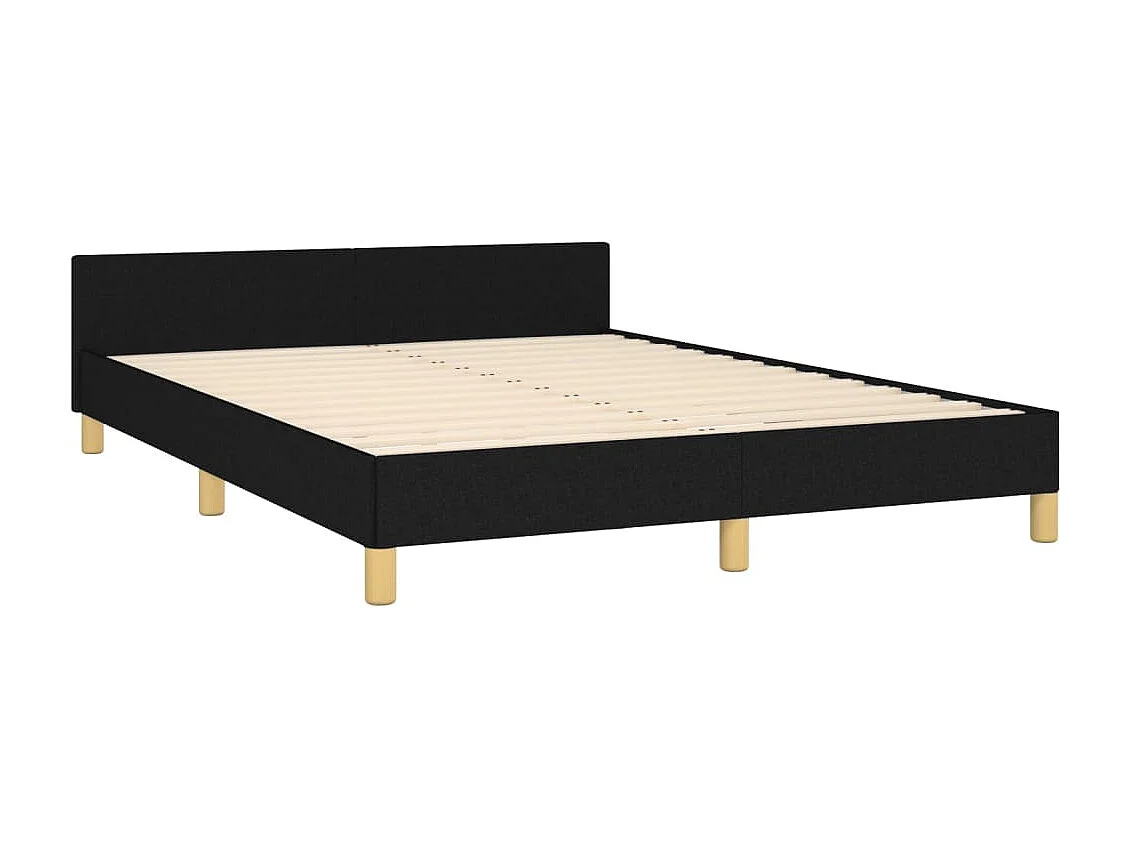 Lit double | Lit adulte | Cadre de lit noir 140x190 cm tissu