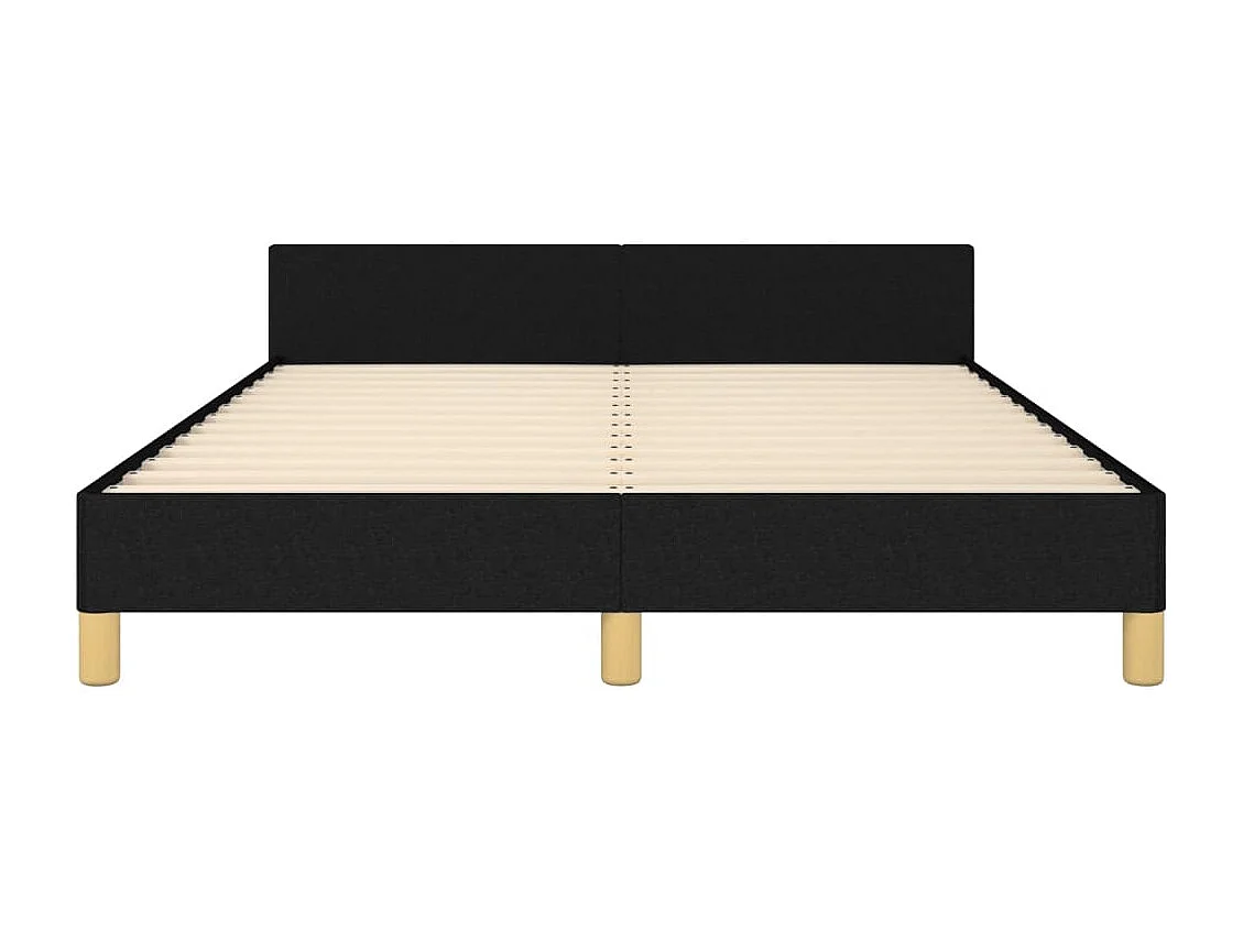 Lit double | Lit adulte | Cadre de lit noir 140x190 cm tissu