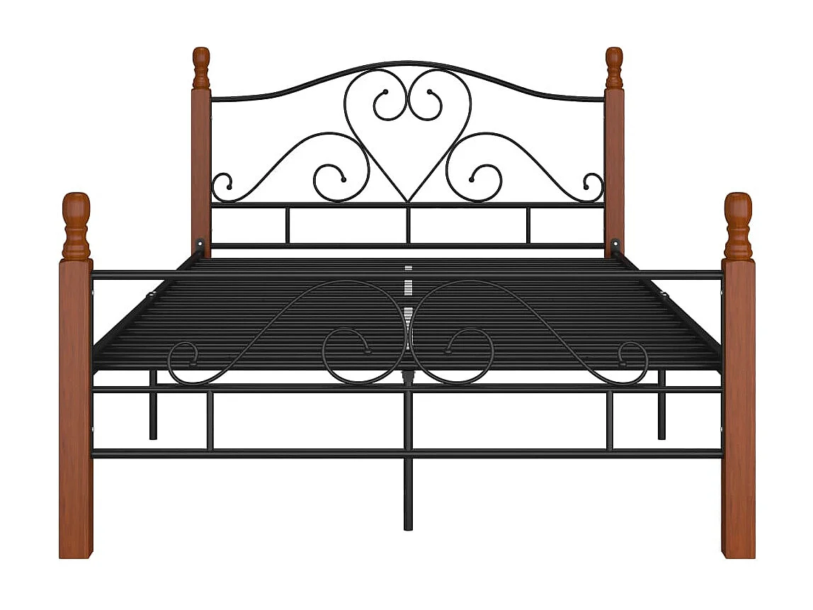 Lit simple | Lit adulte, enfant | Cadre de lit noir métal 120x200 cm