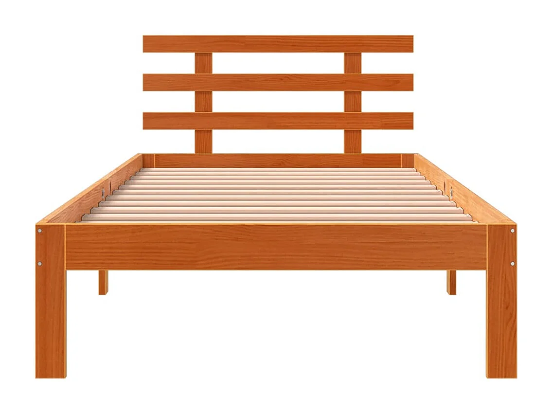 Lit simple | Lit adulte, enfant | Cadre de lit cire marron 75x190 cm bois pin massif