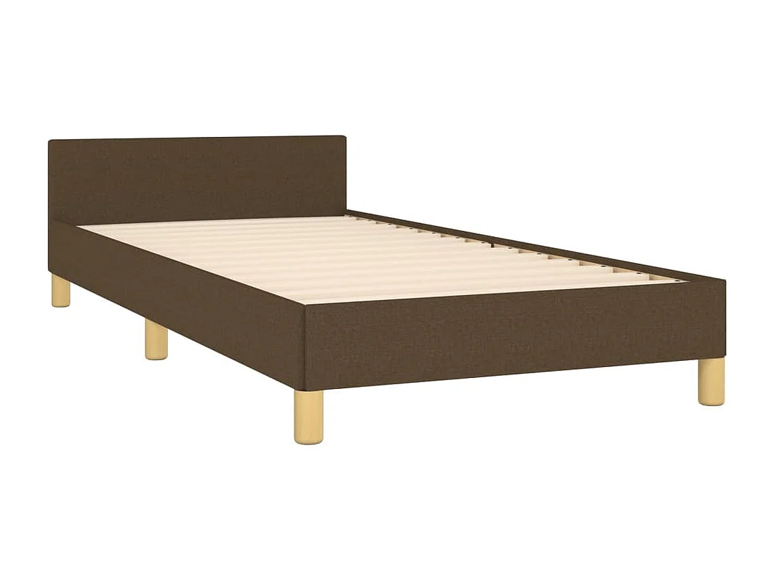 Lit simple | Lit adulte, enfant | Cadre de lit marron foncé 100x200 cm tissu