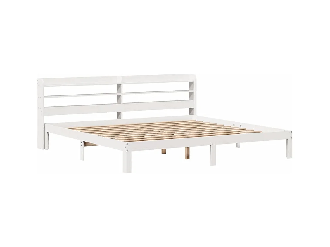 Letto per adulti | Letto matrimoniale | Giroletto con Testiera senza Materasso Bianco 200x200 cm