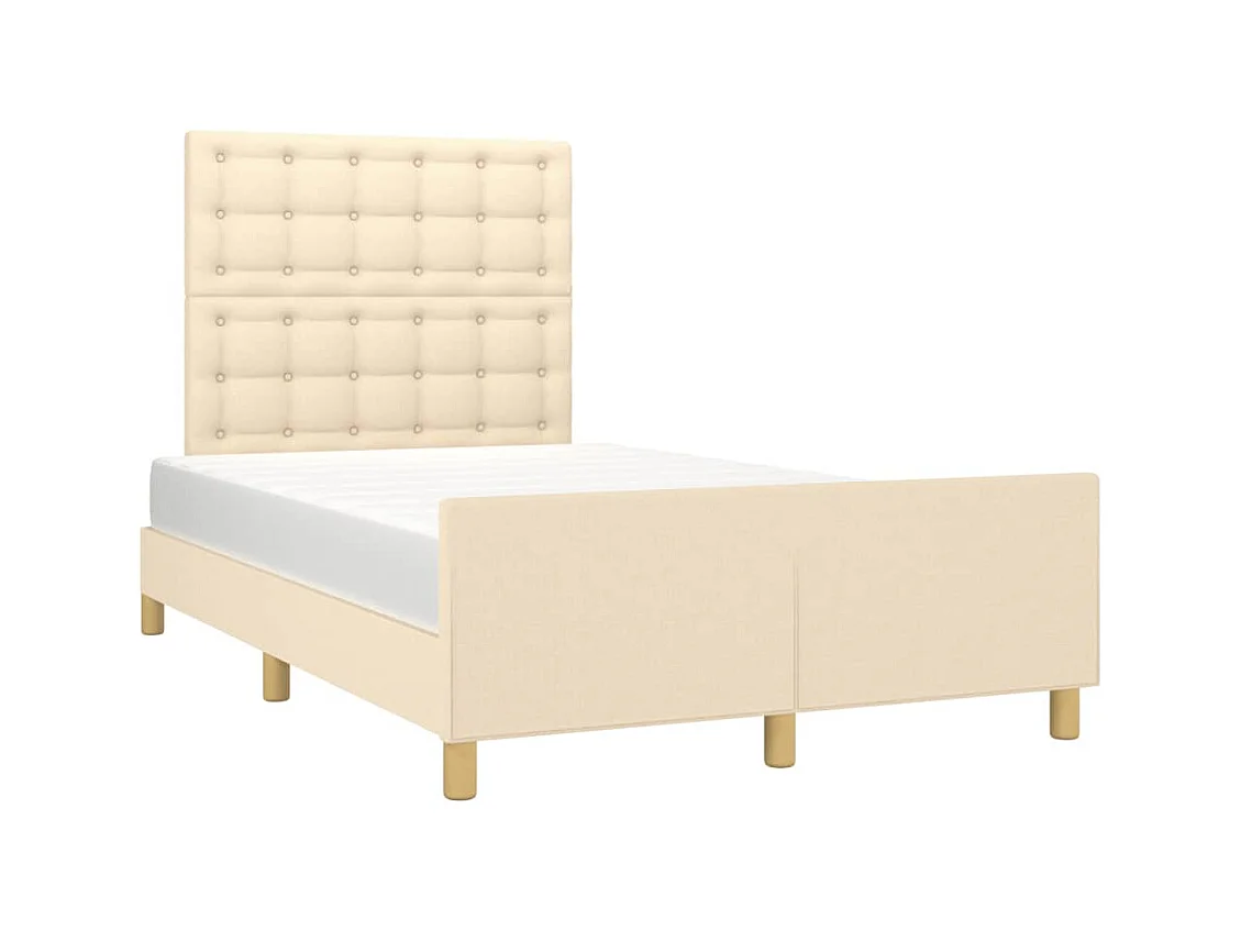 Letto per adulti | Letto singolo | Giroletto senza Materasso Crema 120x190cm in Tessuto