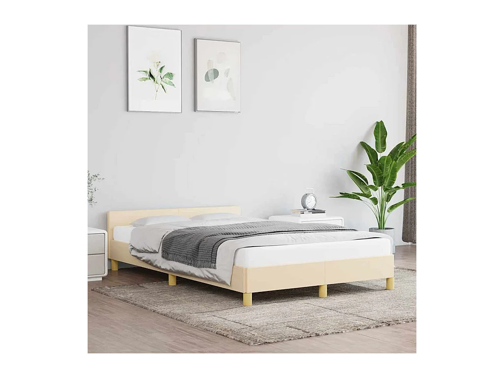 Letto per adulti | Letto singolo | Giroletto senza Materasso Crema 120x200 cm Tessuto