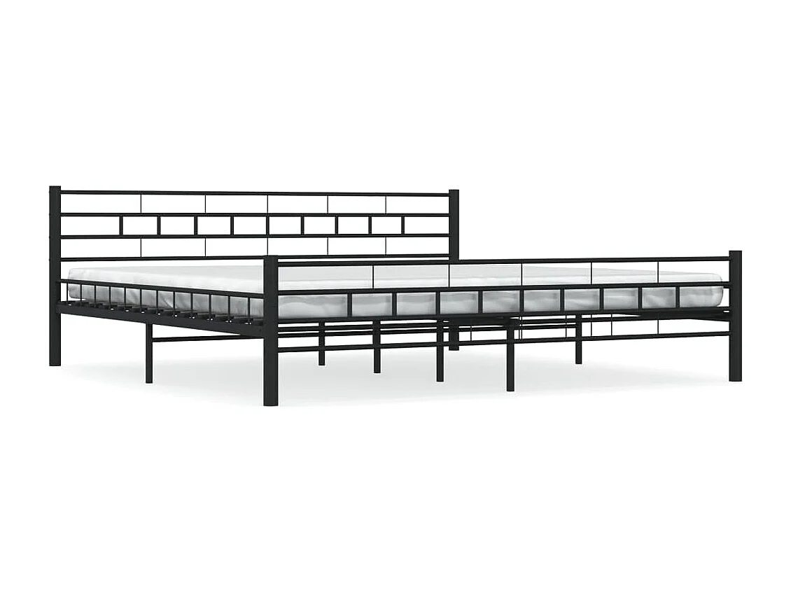 Lit double | Lit adulte | Cadre de lit noir acier 200x200 cm