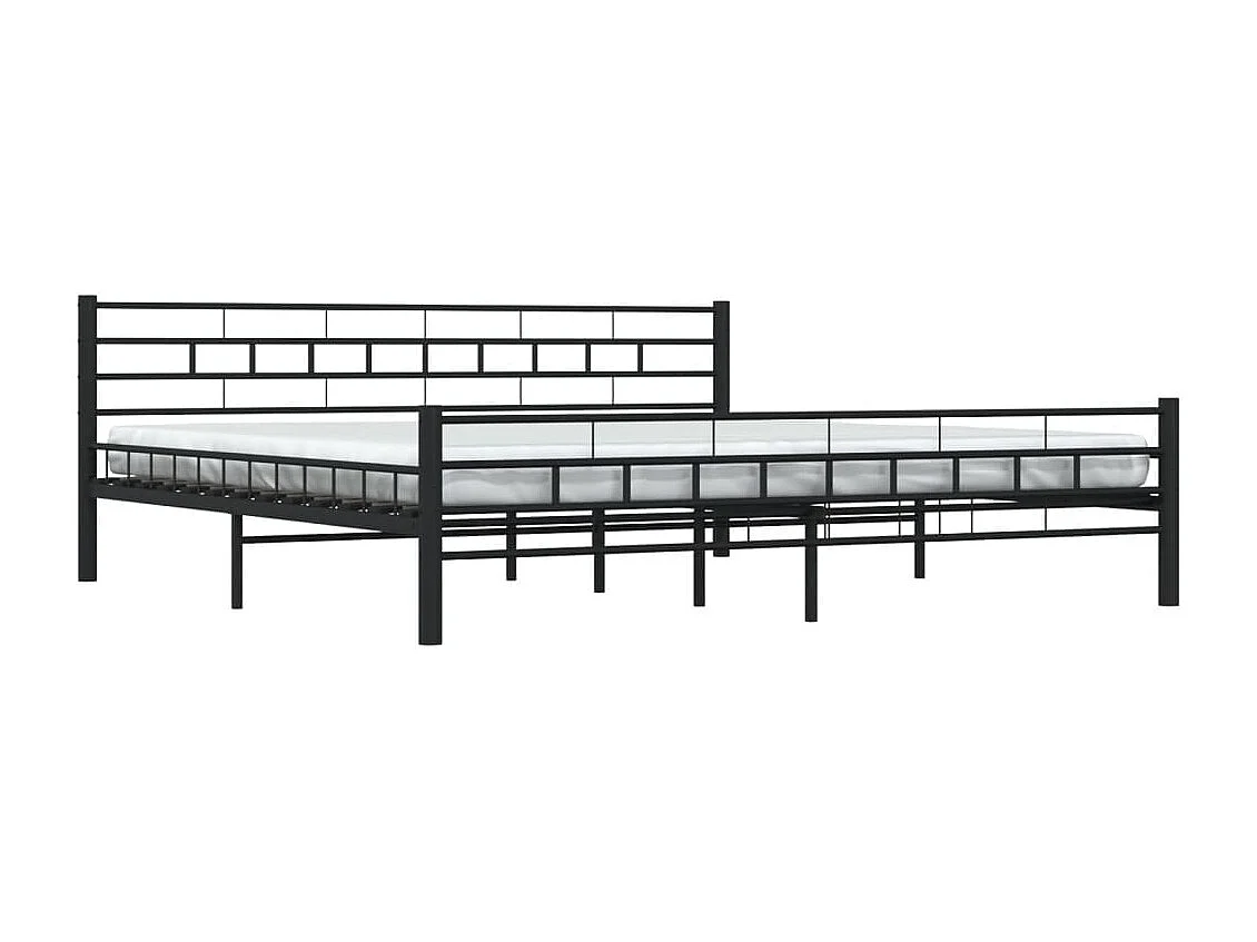Lit double | Lit adulte | Cadre de lit noir acier 200x200 cm