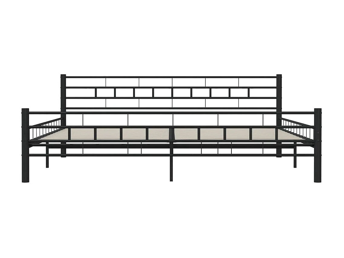 Lit double | Lit adulte | Cadre de lit noir acier 200x200 cm