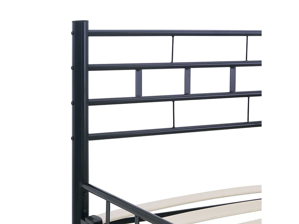 Lit double | Lit adulte | Cadre de lit noir acier 200x200 cm