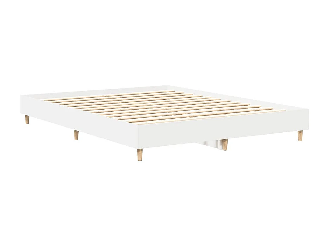 Letto per adulti | Letto matrimoniale | Giroletto senza Materasso Bianco 150x200cm in Legno Multistrato