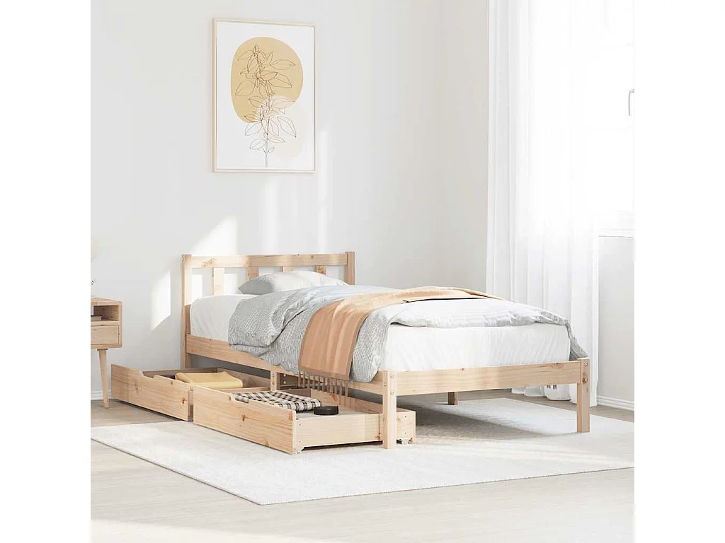 Lit simple | Lit adulte, enfant | Cadre de lit 90x200 cm bois de pin massif